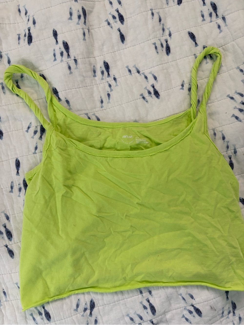 aerie Neon Lime Cropped Tank